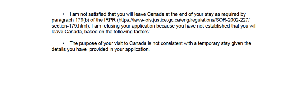 Review of the Refusal Letter 